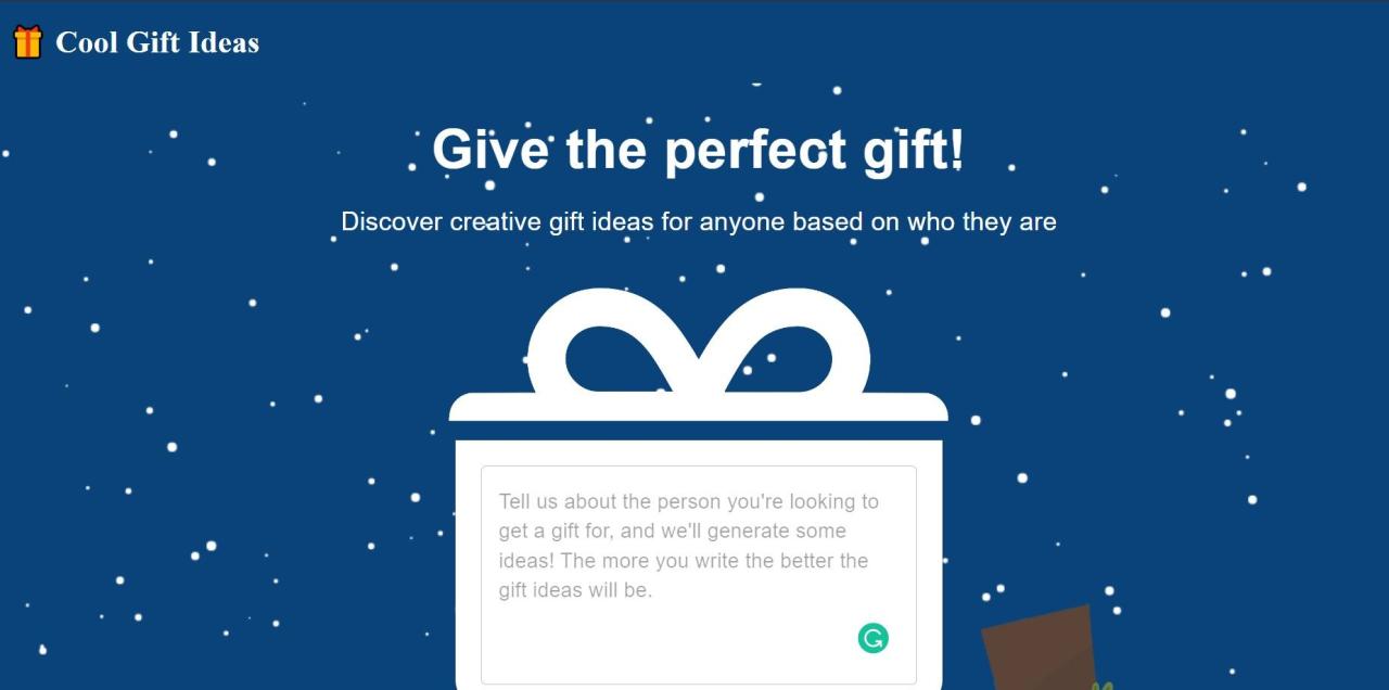 Herramienta IA Cool Gift Ideas