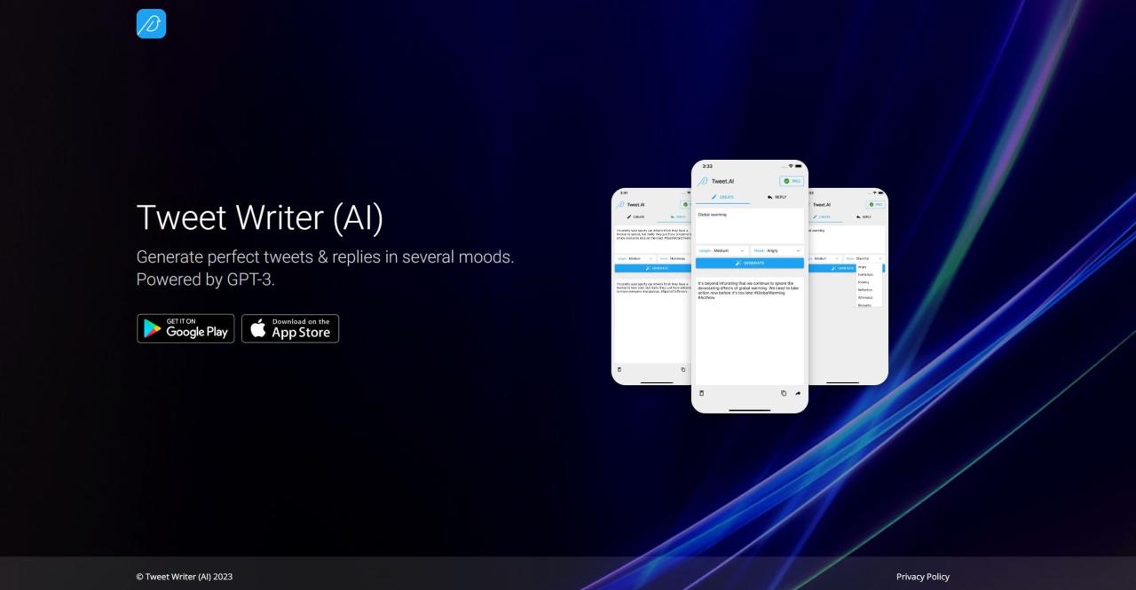 Herramienta IA Tweet Writer AI