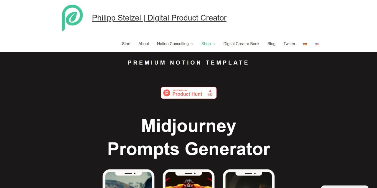 Herramienta IA Midjourney Prompt Generator