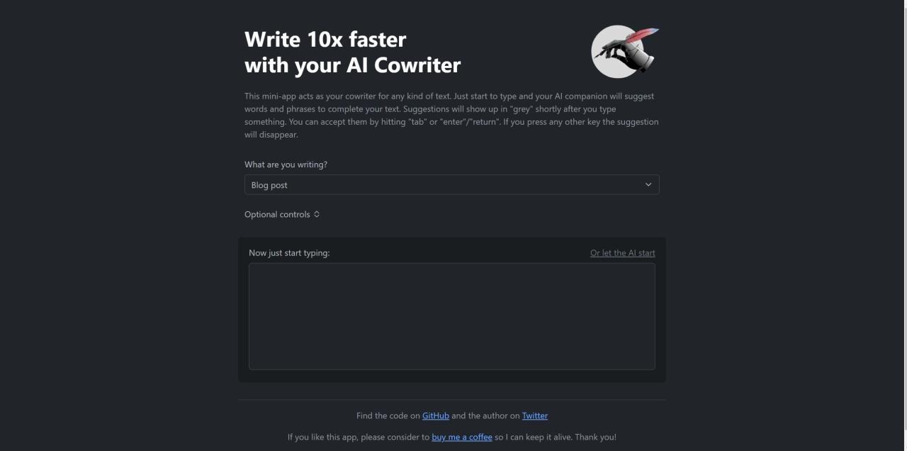 Herramienta IA AI Cowriter
