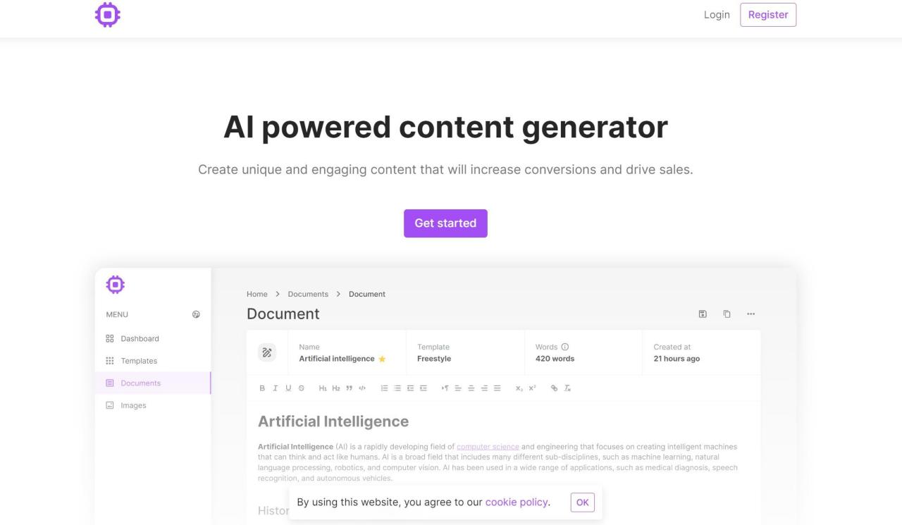 Herramienta IA Content Generator