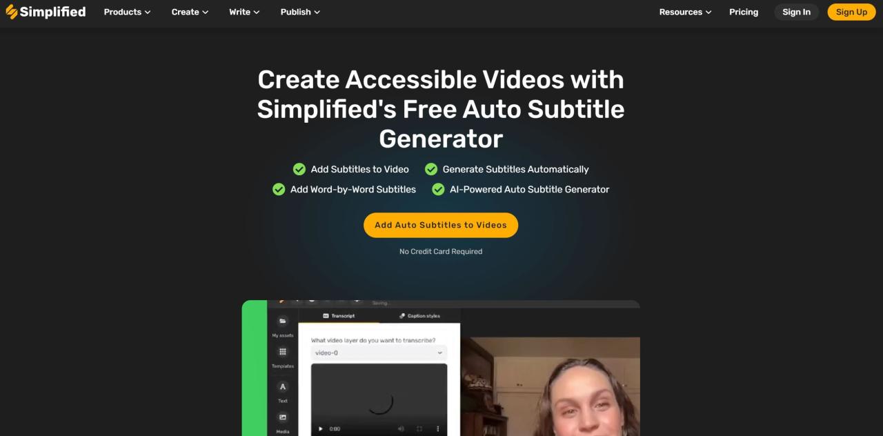 Herramienta IA Auto Subtitle Generator