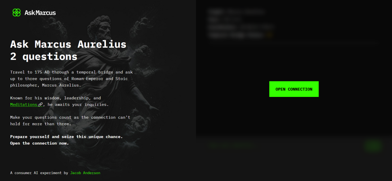 Herramienta IA Ask Marcus Aurelius