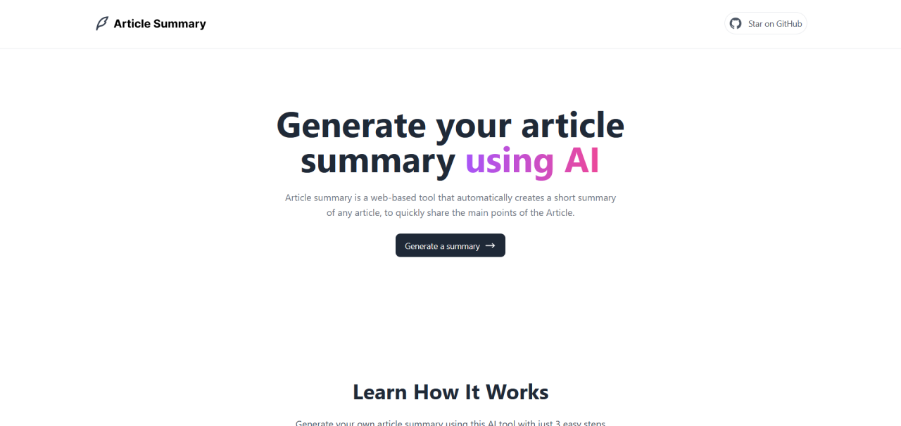 Herramienta IA Article Summary