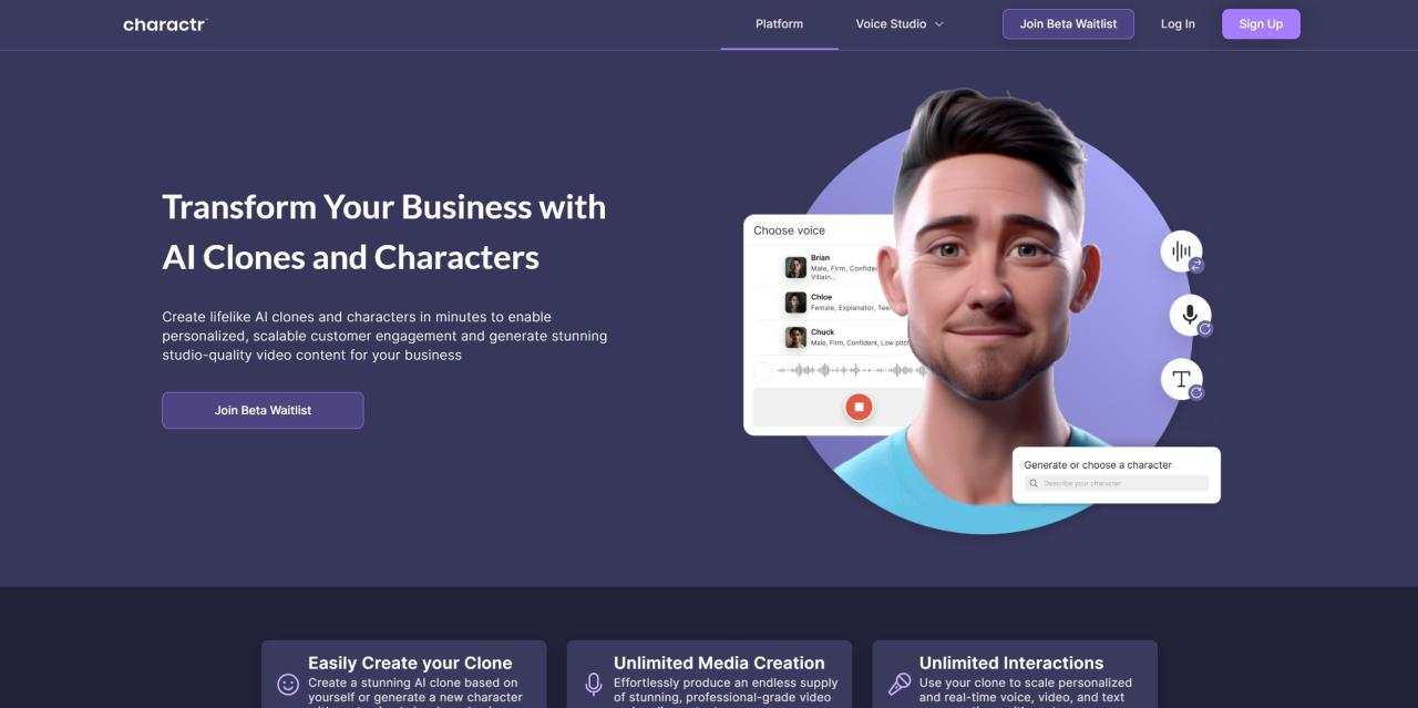 Herramienta IA Charactr