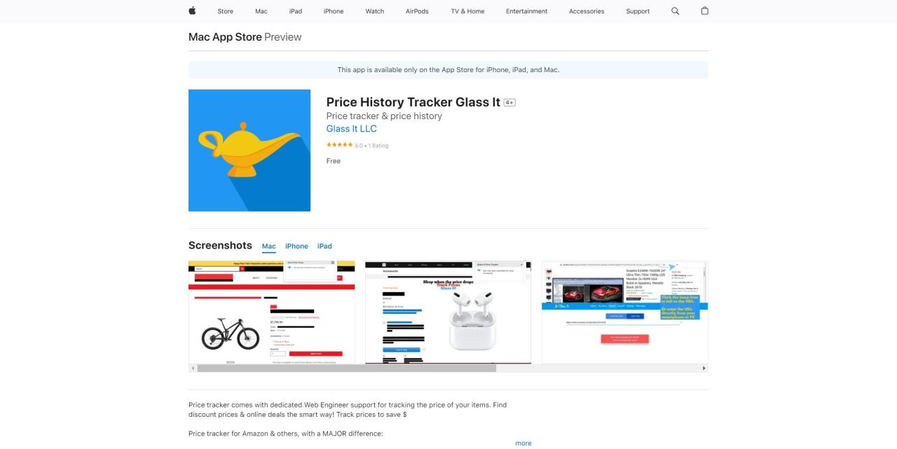 Herramienta IA Glass It Price Tracker