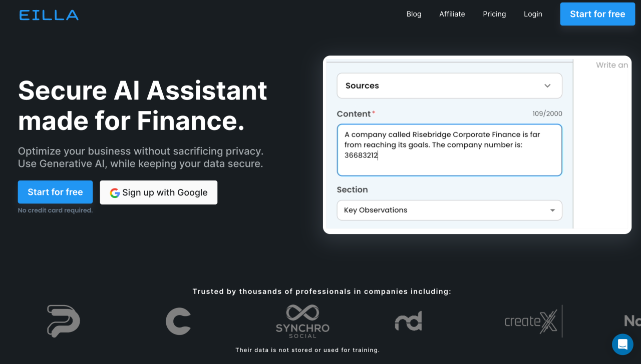 Herramienta IA Eilla AI