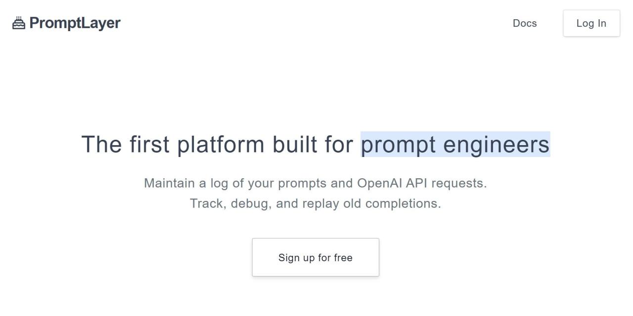 Herramienta IA Promptlayer