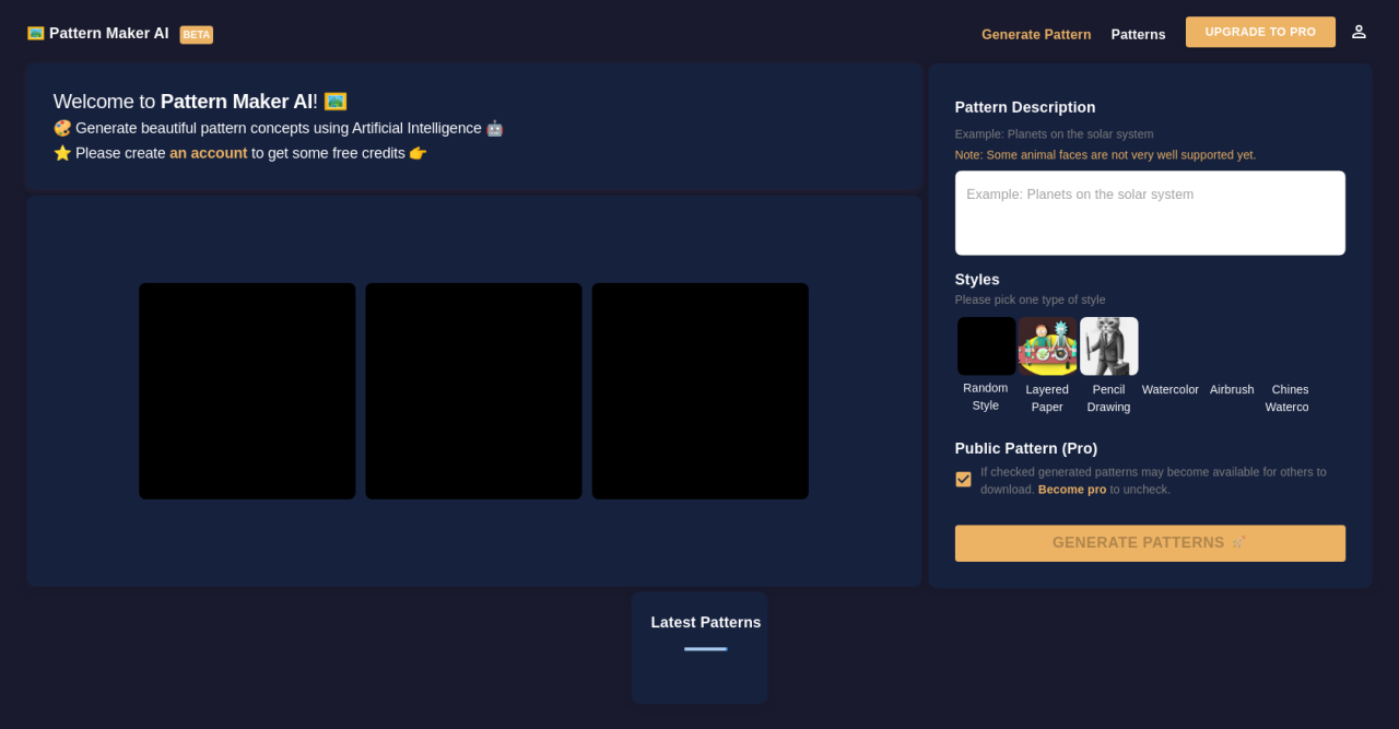 Herramienta IA Pattern Maker AI