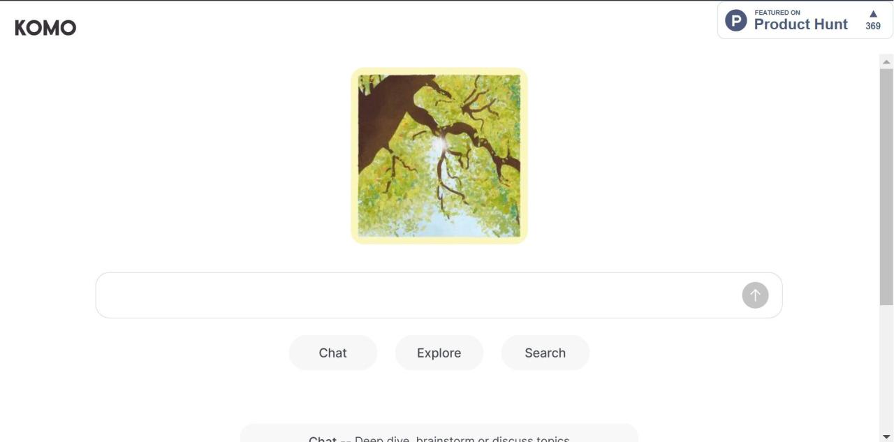 Herramienta IA Komo Search