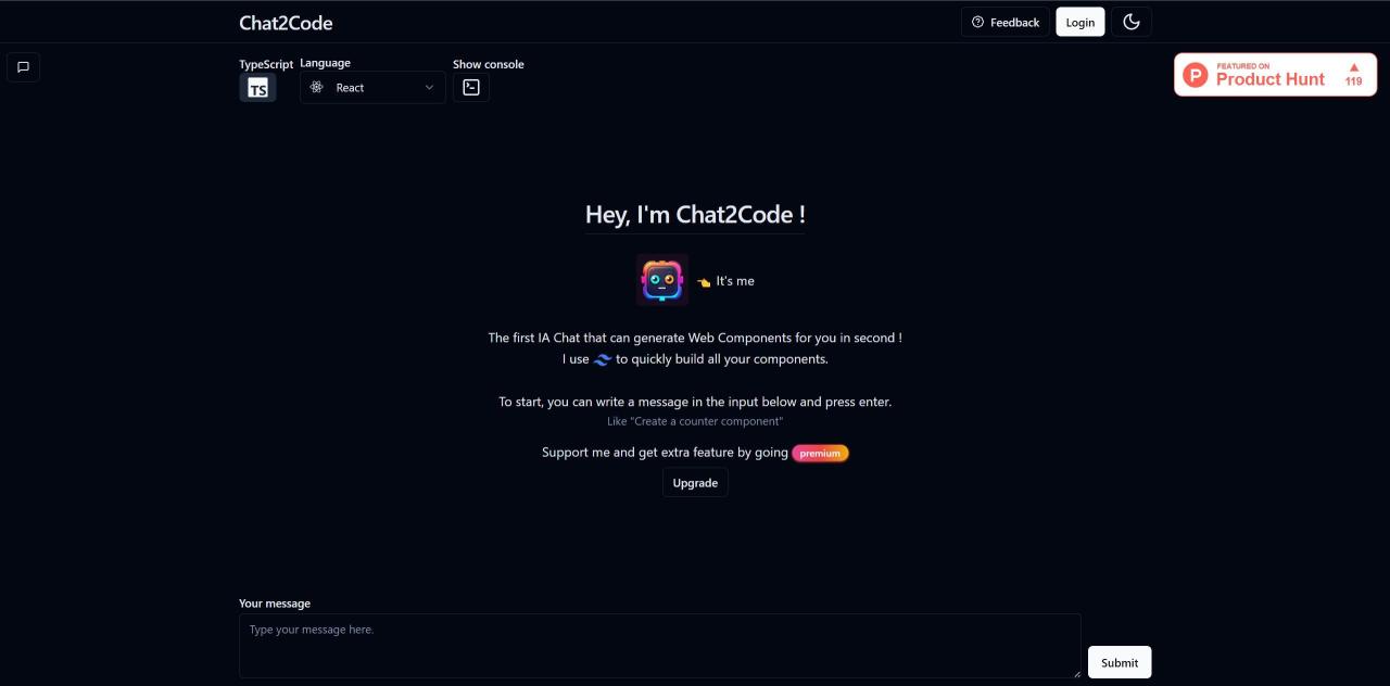 Herramienta IA Chat2Code