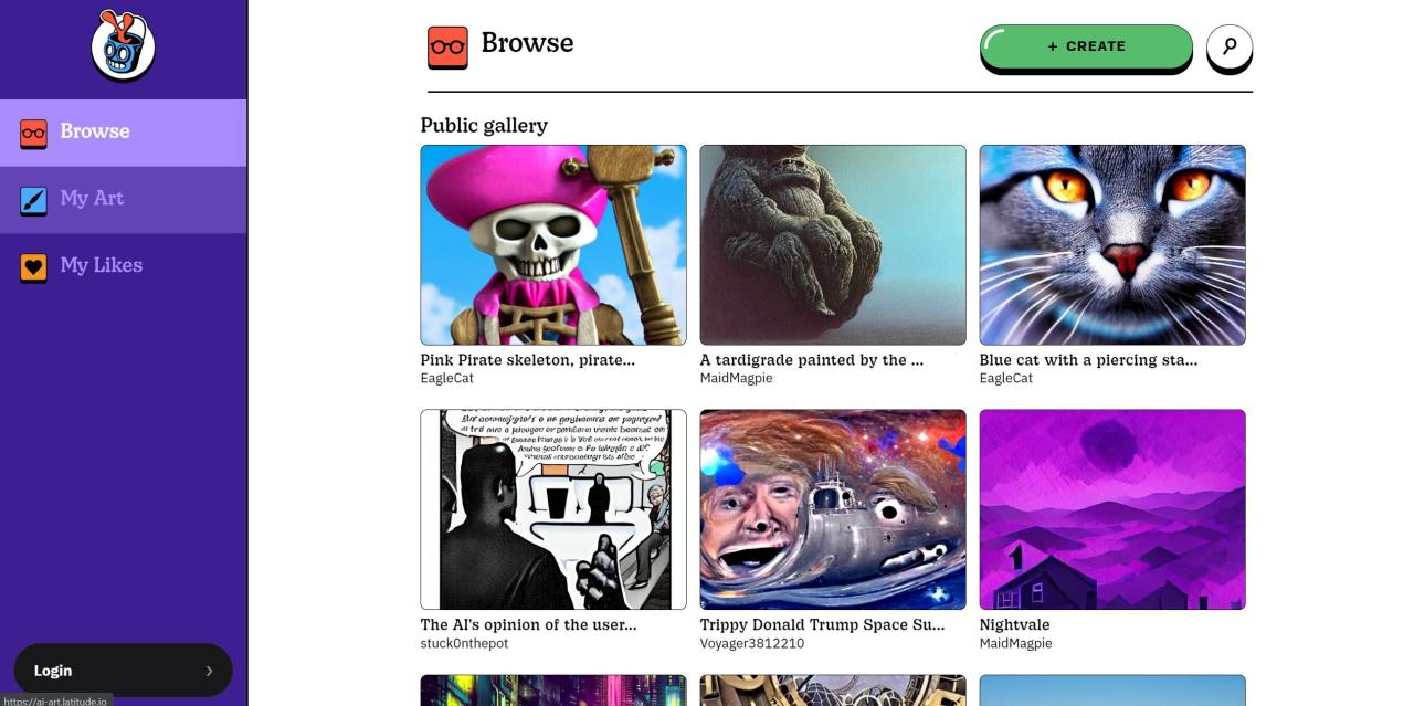 Herramienta IA Latitude AI Art