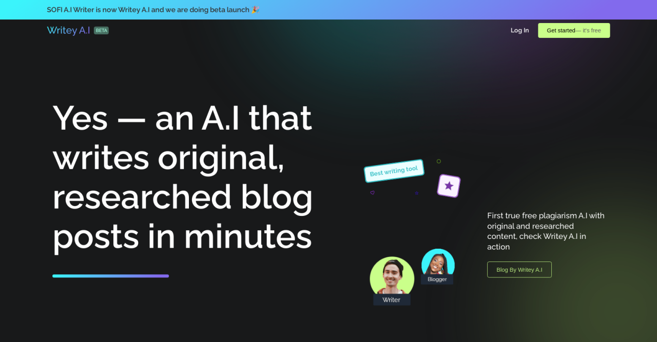 Herramienta IA Writey AI