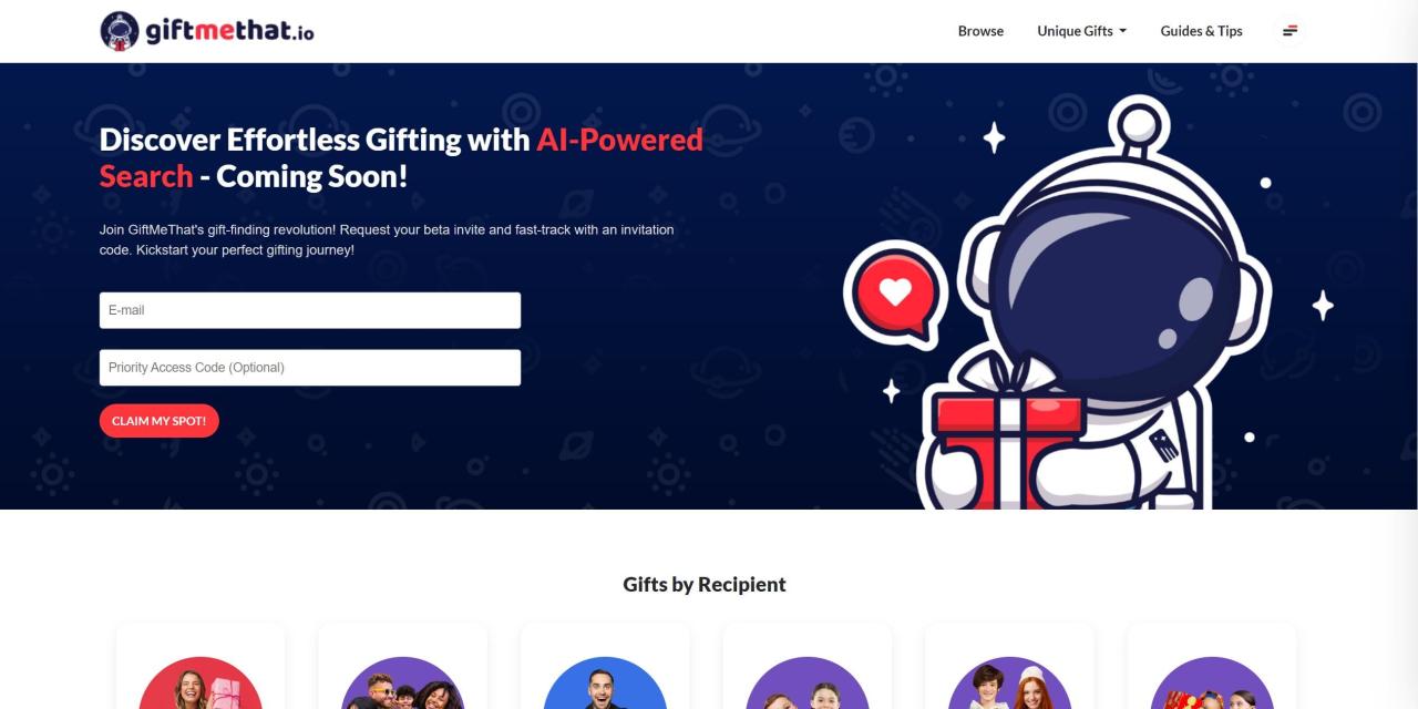 Herramienta IA Giftmethat