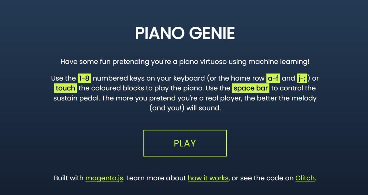 Herramienta IA Piano Genie