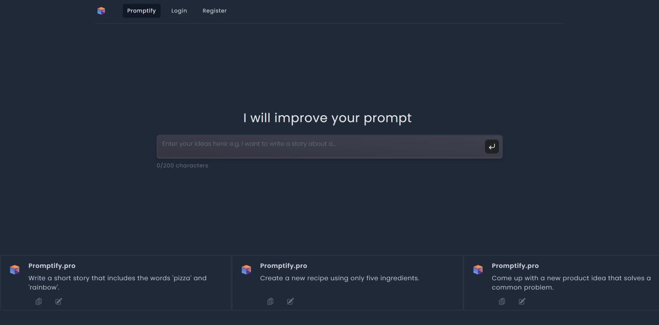 Herramienta IA Promptify Editor