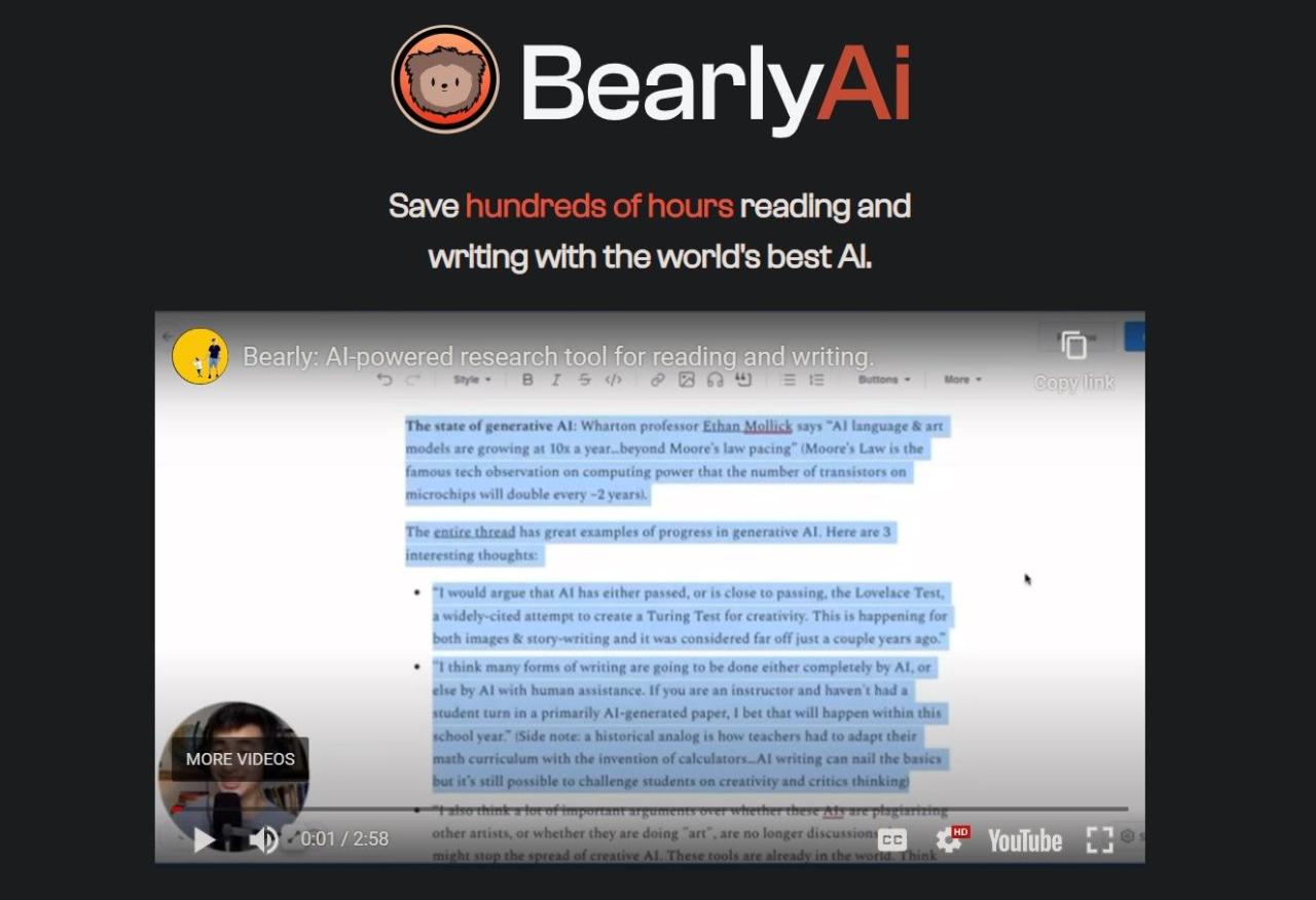 Herramienta IA Bearly