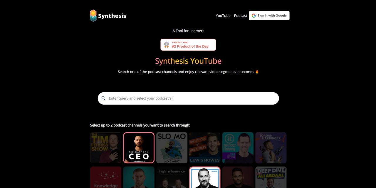 Herramienta IA Synthesis Youtube