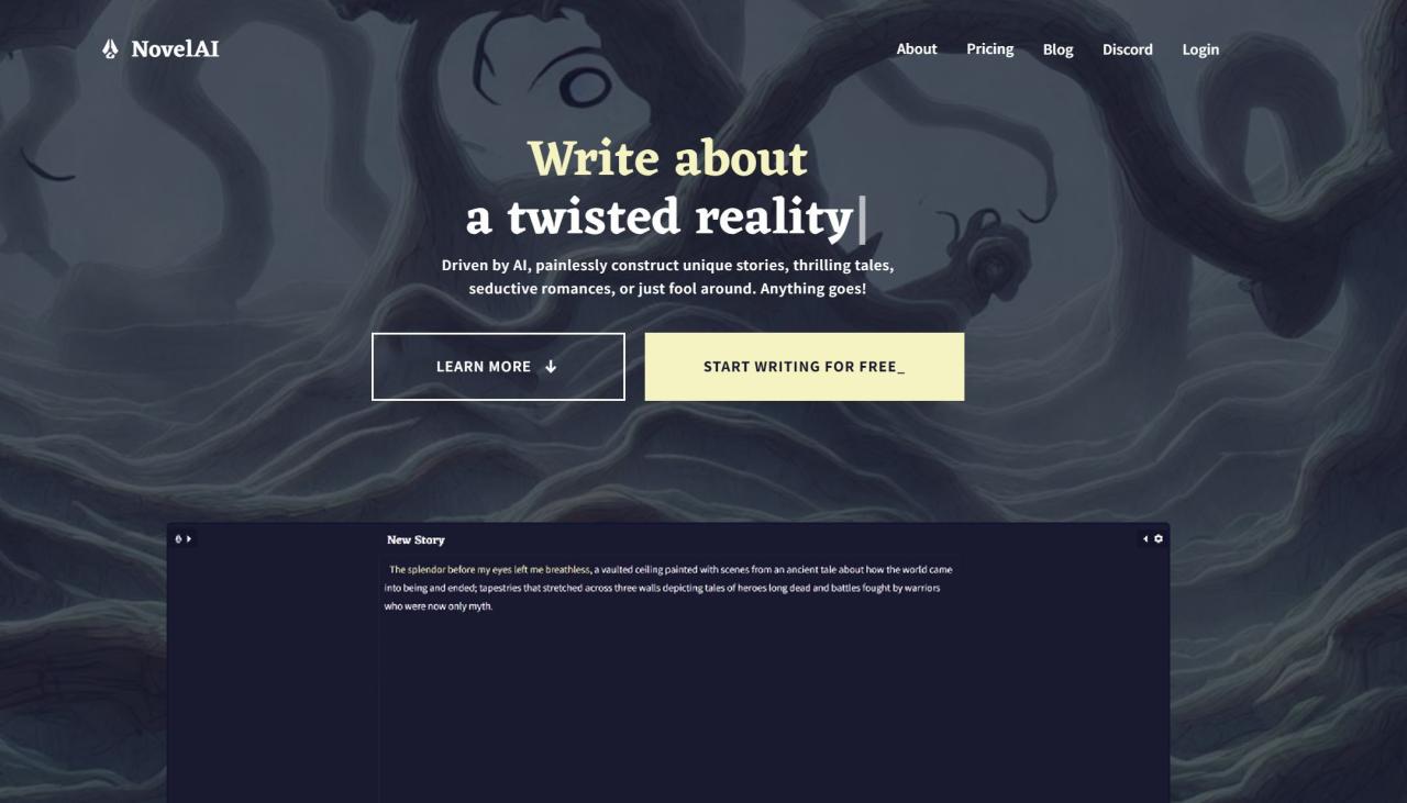 Herramienta IA Novel AI