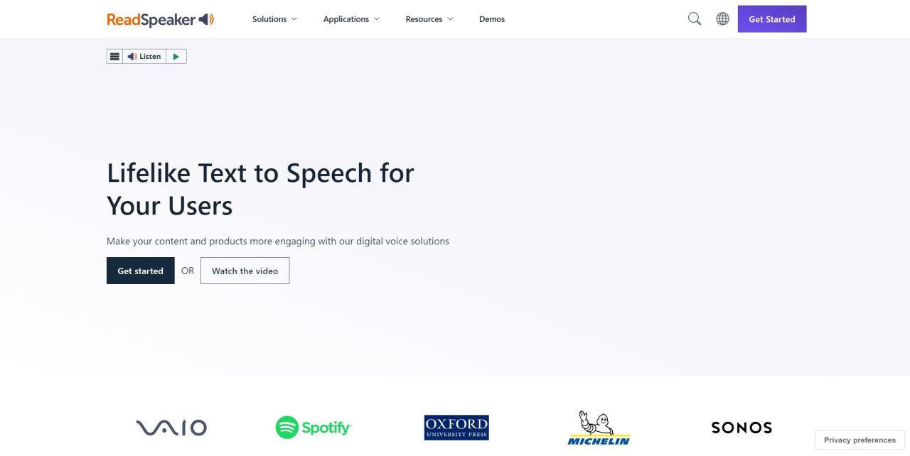Herramienta IA Readspeaker