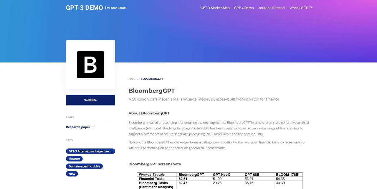 Herramienta IA BloombergGPT