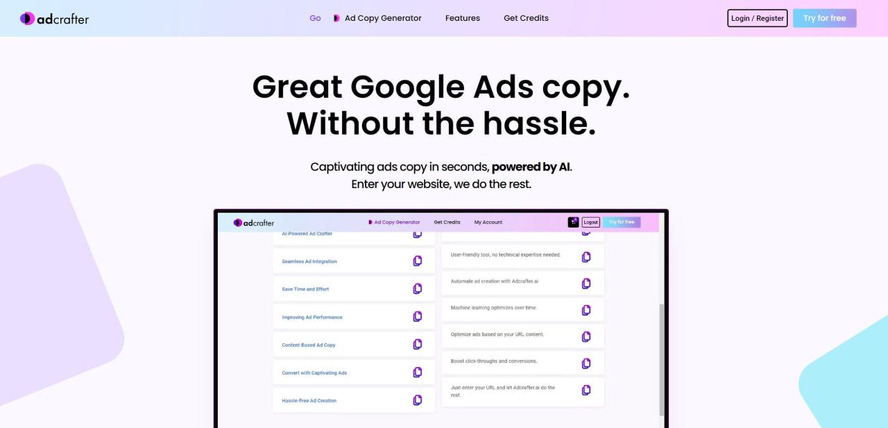 Herramienta IA Adcrafter.AI